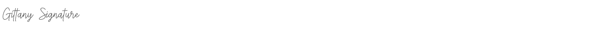 Sample characters Gittany Signature Font